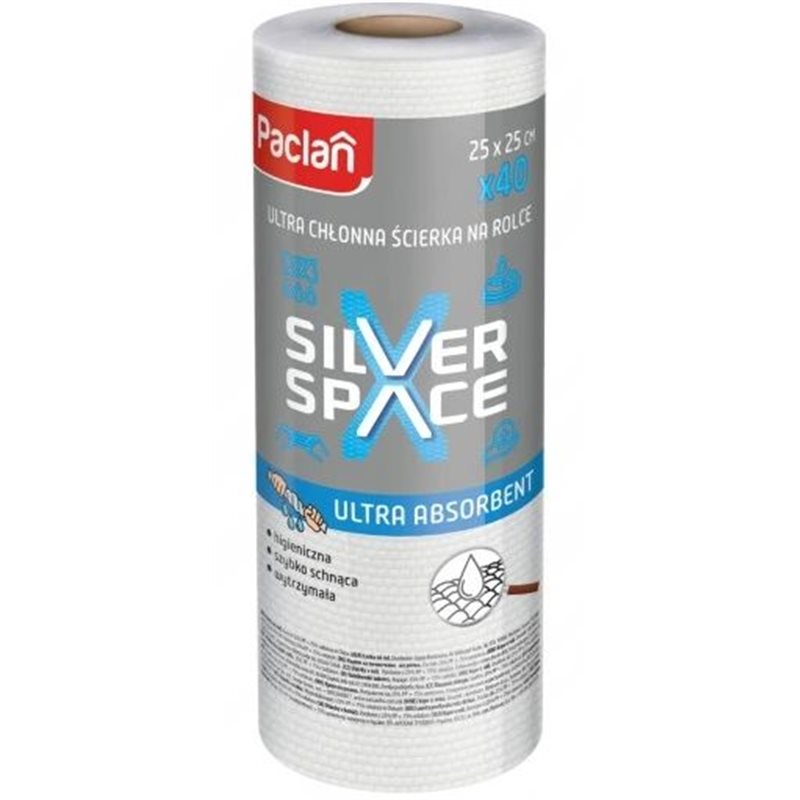 Paclan Silver Space ściereczka na rolce 40szt