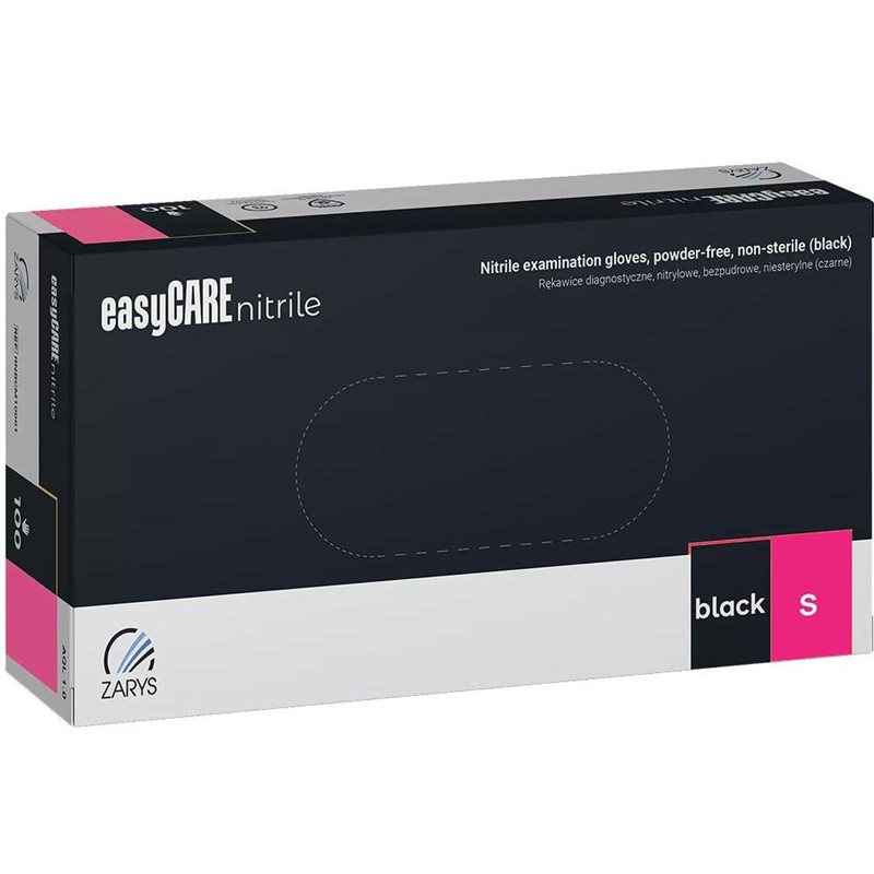 Zarys rękawice nitrylowe rozmiar S Easy Carte Black 100 sztuk Zarys rękawice nitrylowe rozmiar S Easy Carte Black 100 sztuk