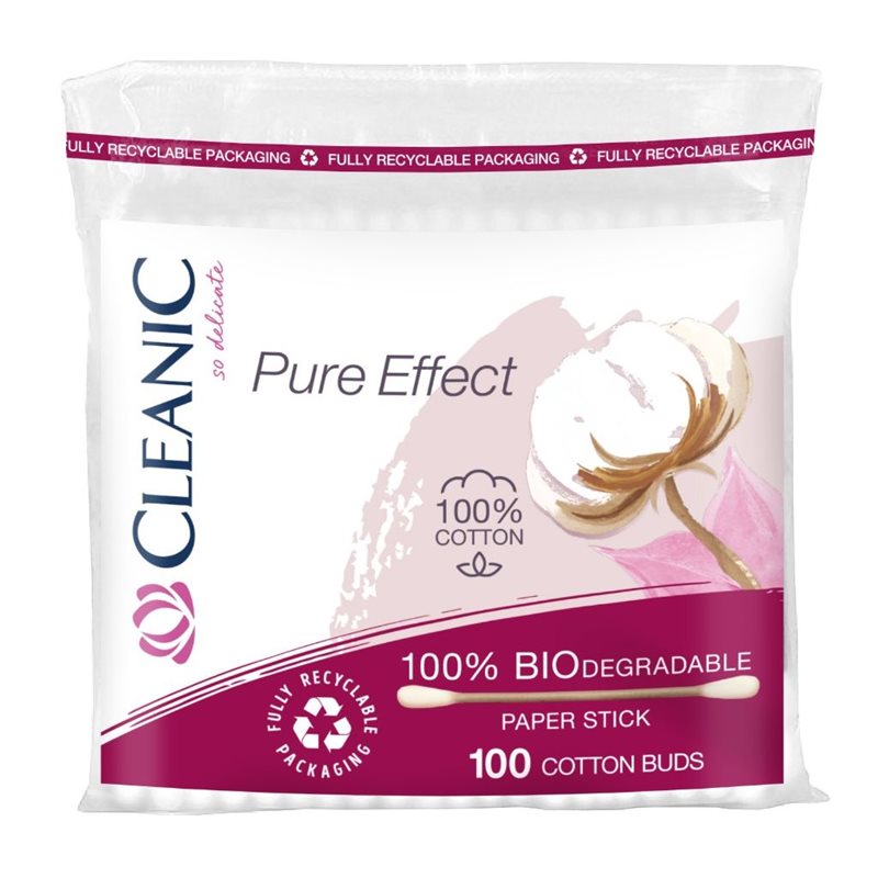 Cleanic Kindii patyczki Pure Efect folia 100szt Cleanic Kindii patyczki Pure Efect folia 100szt