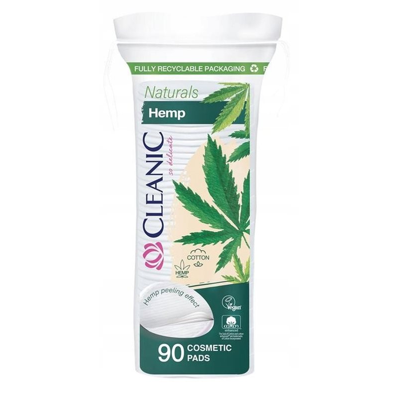 Cleanic płatki higieniczne owalne naturals hemp 90szt Cleanic płatki higieniczne owalne naturals hemp 90szt