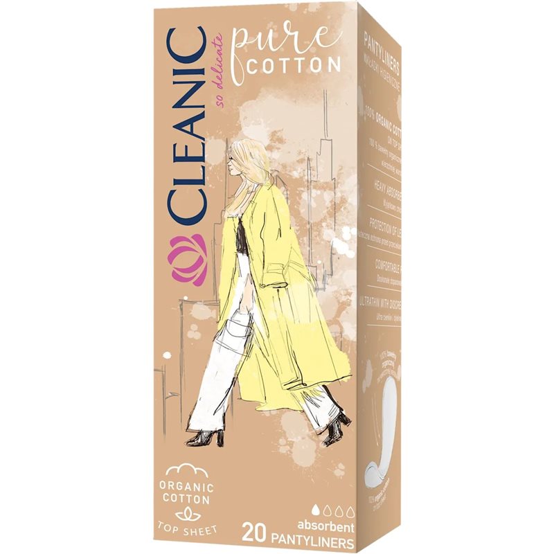 Cleanic Pure Cotton Wkładki higieniczne 20 szuk Cleanic Pure Cotton Wkładki higieniczne 20 szuk