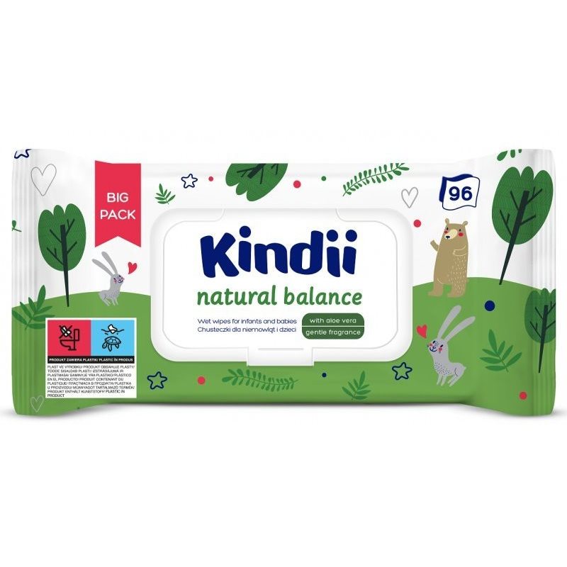 Cleanic Kindii chusteczki Natural Balance 96szt Cleanic Kindii chusteczki Natural Balance 96szt