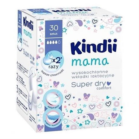 Kindii Mama Wysokochłonne wkładki laktacyjne 30 sztuk