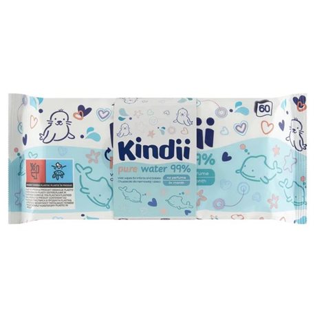 Kindii chusteczki Pure Water 60szt 3+1gratis