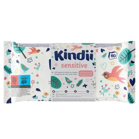 Kindii chusteczki Sensitive 60szt 3+1gratis