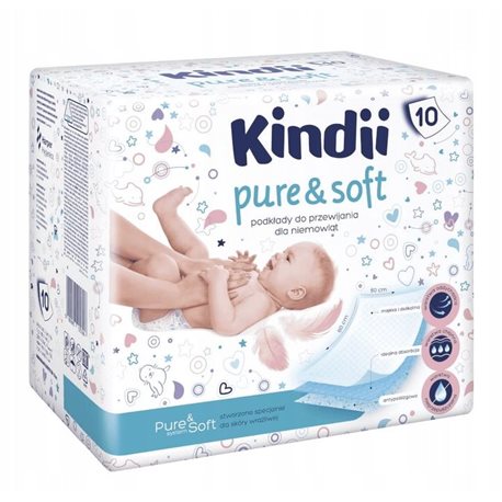 Kindii Pure & Soft Podkłady dla niemowląt opak.10 szt (60x60cm)