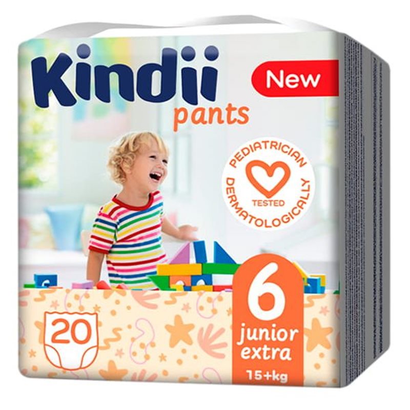 Kindii pieluchomajtki 6 Junior Extra 15+ kg 20szt