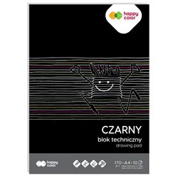Happy Color blok techniczny czarny a4, 170g, 10 ark