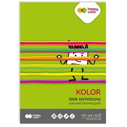 Happy Color blok techniczny kolorowy a4, 170g, 10 ark.