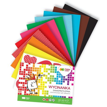 Happy Color blok wycinanka samoprzylepna a5, 8 ark