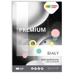 Happy Color blok techniczny premium biały a3, 250g, 10 ark