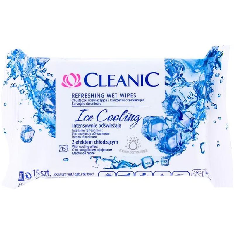 Cleanic Ice Cooling Chusteczki odświeżające z efektem chłodzącym 15 sztuk