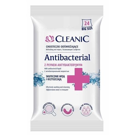 Cleanic Antibacterial Chusteczki odświeżające 24 sztuki