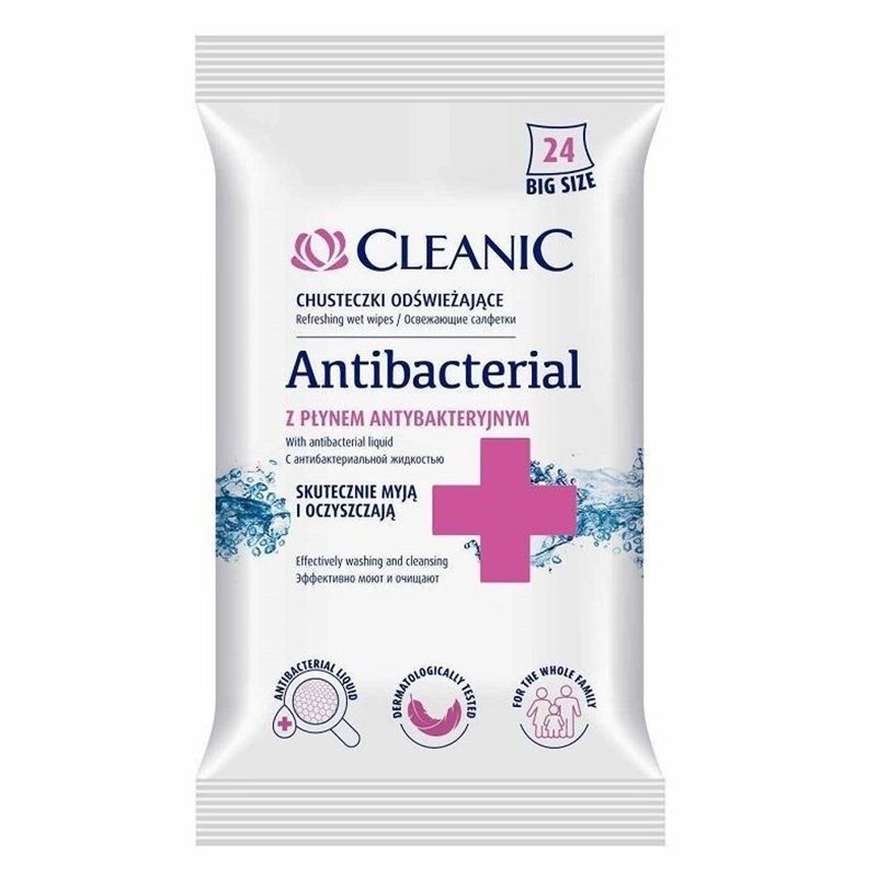 Cleanic Antibacterial Chusteczki odświeżające 24 sztuki Cleanic Antibacterial Chusteczki odświeżające 24 sztuki