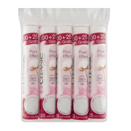 Cleanic Pure Effect Płatki kosmetyczne okrągłe 5 x 125 sztuk
