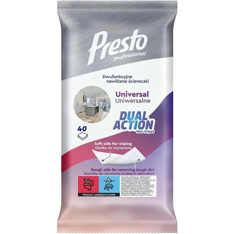 Presto Ściereczki Dual Action uniwersalne 40szt Presto Ściereczki Dual Action uniwersalne 40szt