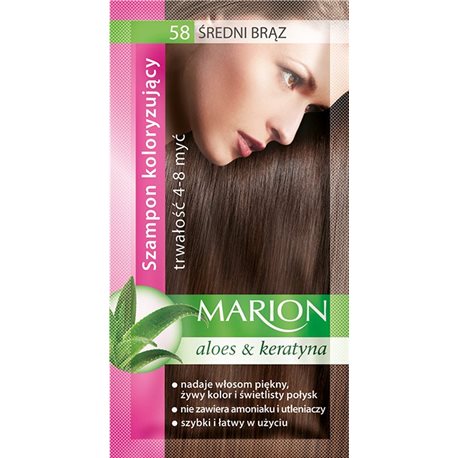 Marion szamponetka Średni Brąz 58 szampon koloryzujący 40ml
