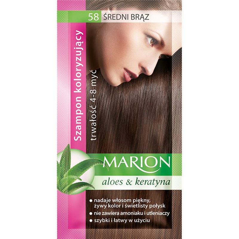 Marion szamponetka Średni Brąz 58 szampon koloryzujący 40ml Marion szamponetka Średni Brąz 58 szampon koloryzujący 40ml