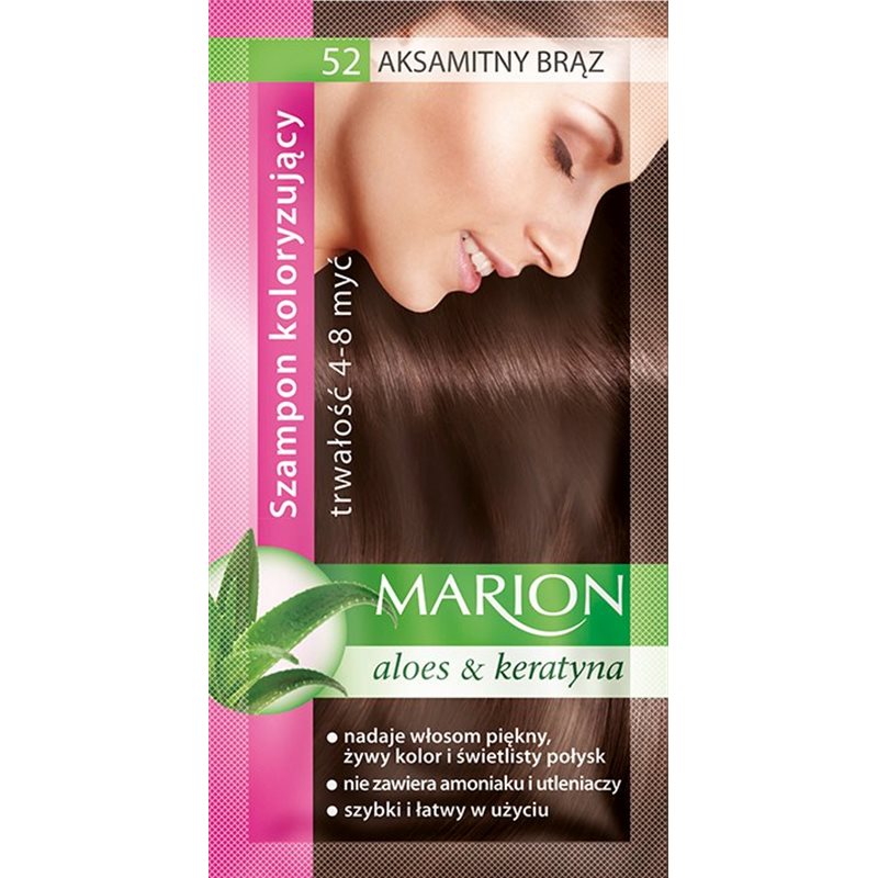 Marion szamponetka Aksamitny Brąz 52 szampon koloryzujący 40ml Marion szamponetka Aksamitny Brąz 52 szampon koloryzujący 40ml