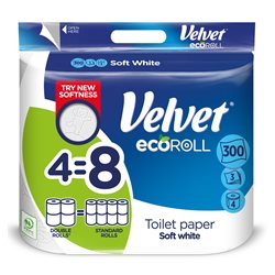 Papier toaletowy Velvet ECOroll delikatnie biały 4 rolki