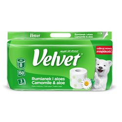 Velvet Rumianek i Aloes Papier toaletowy 8 rolek