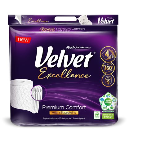 Velvet Excellence Premium Comfort Papier toaletowy 9 rolek
