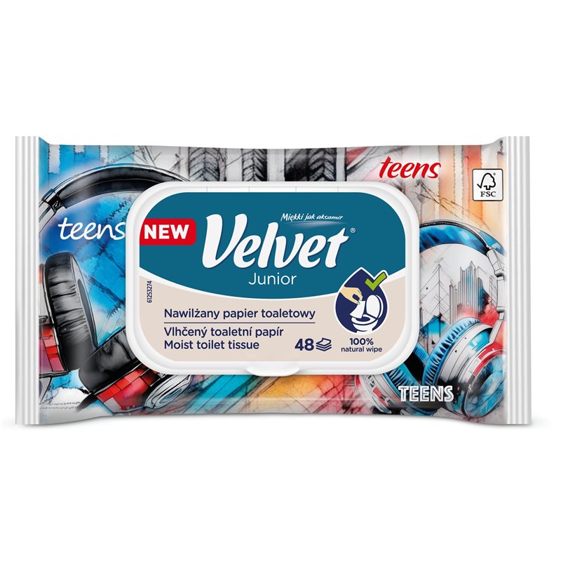 Velvet Junior Nawilżany papier toaletowy 42 sztuki Velvet Junior Nawilżany papier toaletowy 42 sztuki
