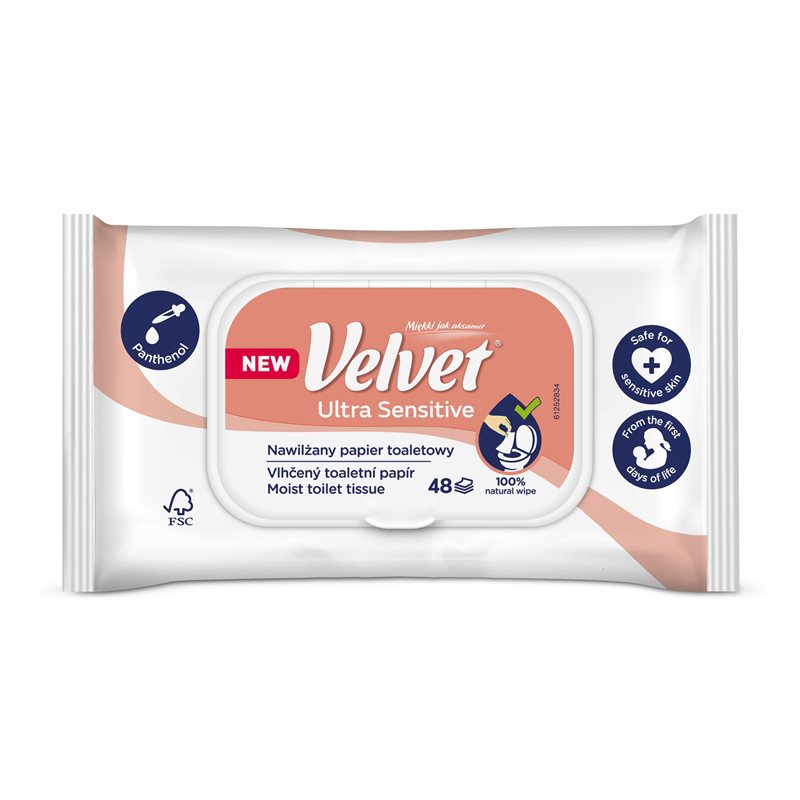 Velvet nawilżany papier toaletowy Ultra Sensitive 48 szt