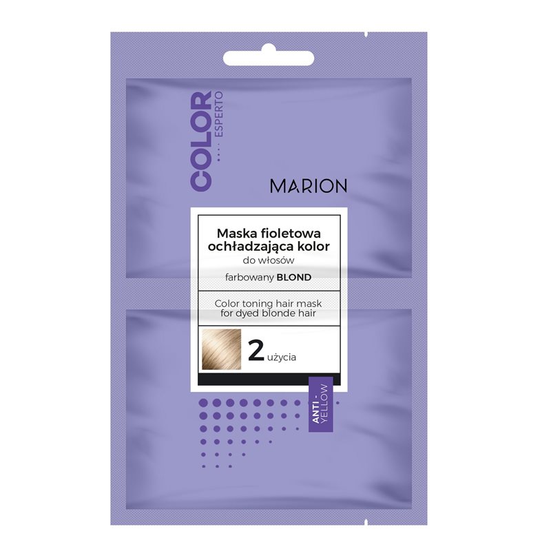 Marion Color Esperto maska fioletowa do włosów ochładzająca kolor blond saszetka Marion Color Esperto maska fioletowa do włosów ochładzająca kolor blond saszetka