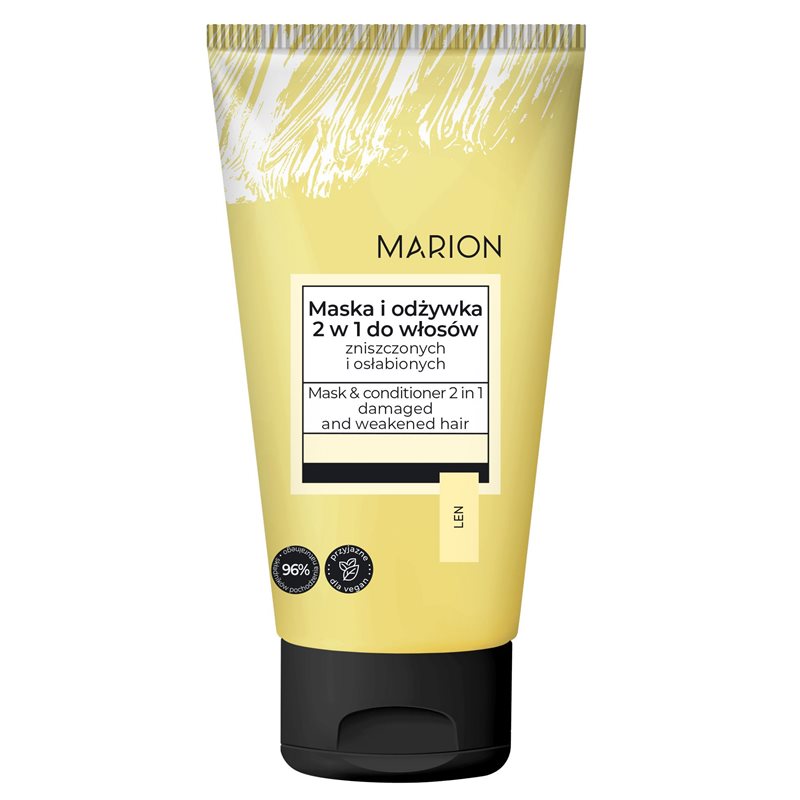 Marion maska i odżwywka do włosów 2w1 znisczonych i osłabionych Len 150ml Marion maska i odżwywka do włosów 2w1 znisczonych i osłabionych Len 150ml