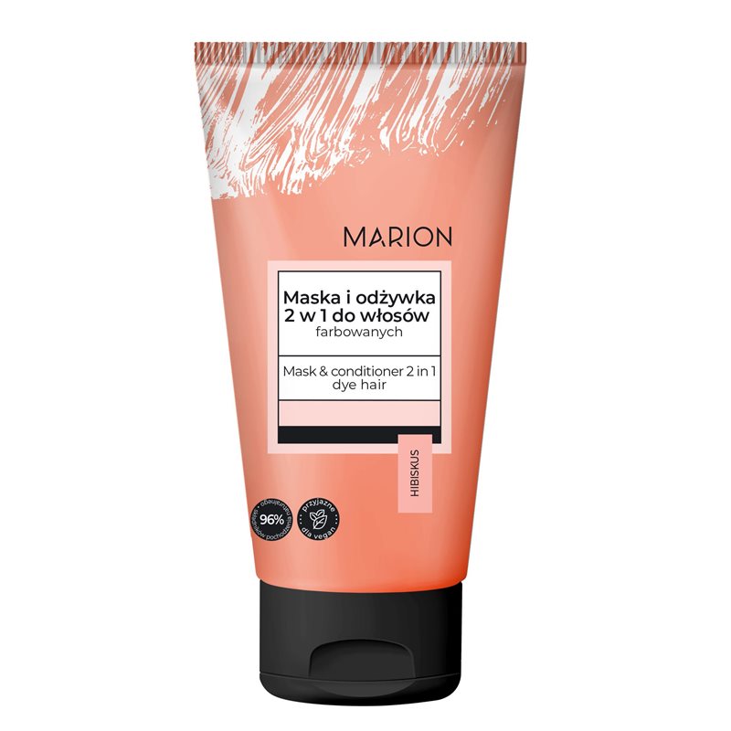 Marion maska i odżwywka do włosów 2w1 farbowanych hisbiskus 150ml Marion maska i odżwywka do włosów 2w1 farbowanych hisbiskus 150ml
