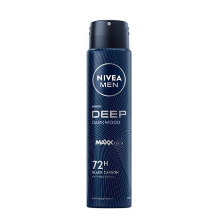NIVEA MEN Antyperspirant w aerozolu Deep Black Charcoal 250 ml