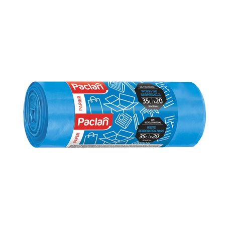 Paclan worki segregacja papier niebieskie 35l 20szt