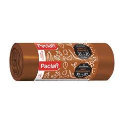Paclan worki segregacja Bio odpady brązowe 35l 20szt