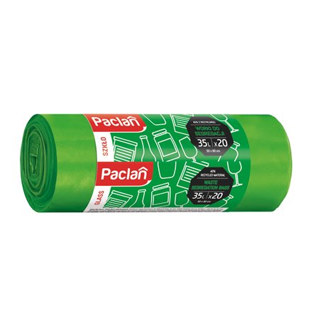 Paclan worki segregacja szkło zielone 35l 20szt