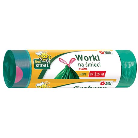 Bee Smart worki na śmieci zielone 35l 15 szt