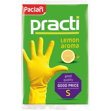 Paclan Practi Rękawice gumowe lemon aroma S