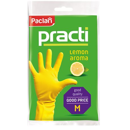 Paclan Practi Rękawice gumowe lemon aroma M