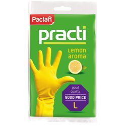 Paclan Practi Rękawice gumowe lemon aroma L