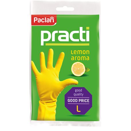 Paclan Practi Rękawice gumowe lemon aroma L