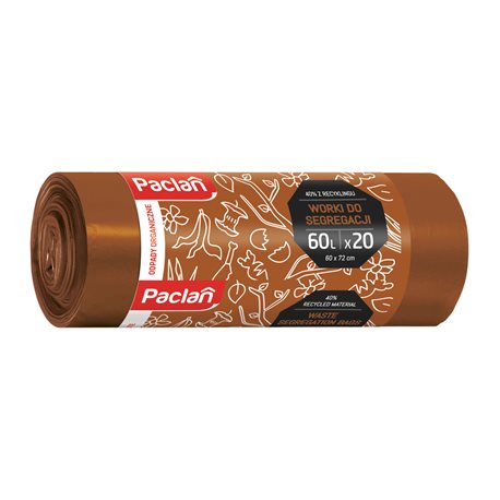 Paclan worki segregacja Bio odpady brązowe 60l 20szt