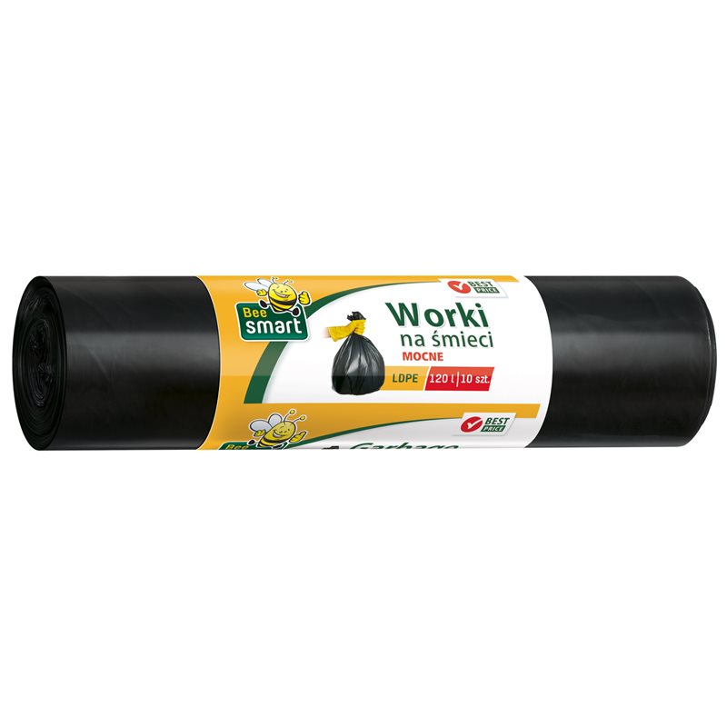 Bee Smart worki na śmieci mocne LDPE 120l 10 szt 