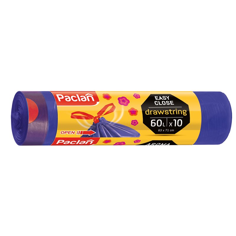 Worki na śmieci Paclan Drawstring 60 l 10 sztuk Worki na śmieci Paclan Drawstring 60 l 10 sztuk