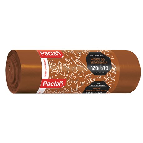 Paclan worki segregacja Bio odpady brązowe 120l 10szt