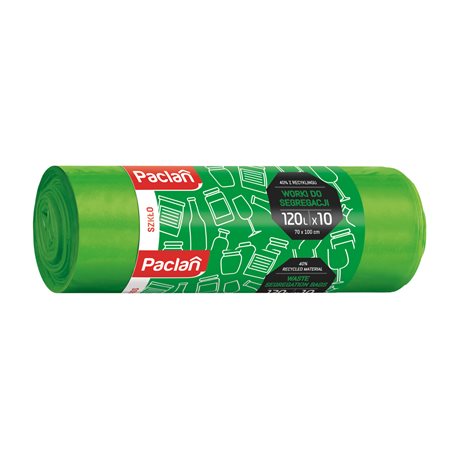 Paclan worki segregacja szkło zielone 120l 10szt