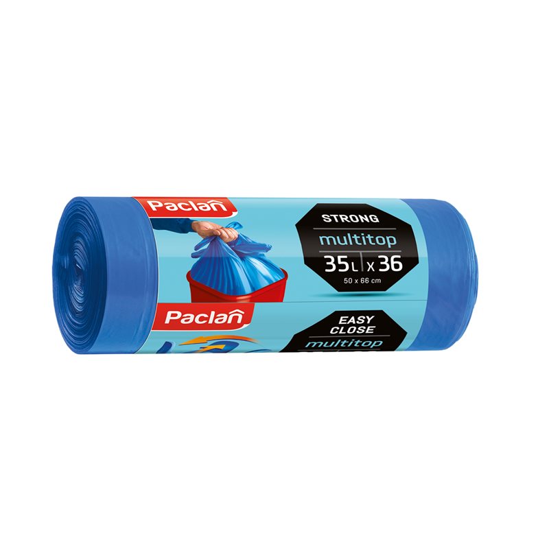 Worki na śmieci Paclan Multitop 35 l 36 sztuk niebieskie