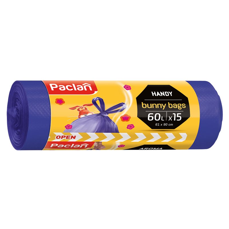 Worki na śmieci Paclan Bunny Bags 60 l 15 sztuk Worki na śmieci Paclan Bunny Bags 60 l 15 sztuk