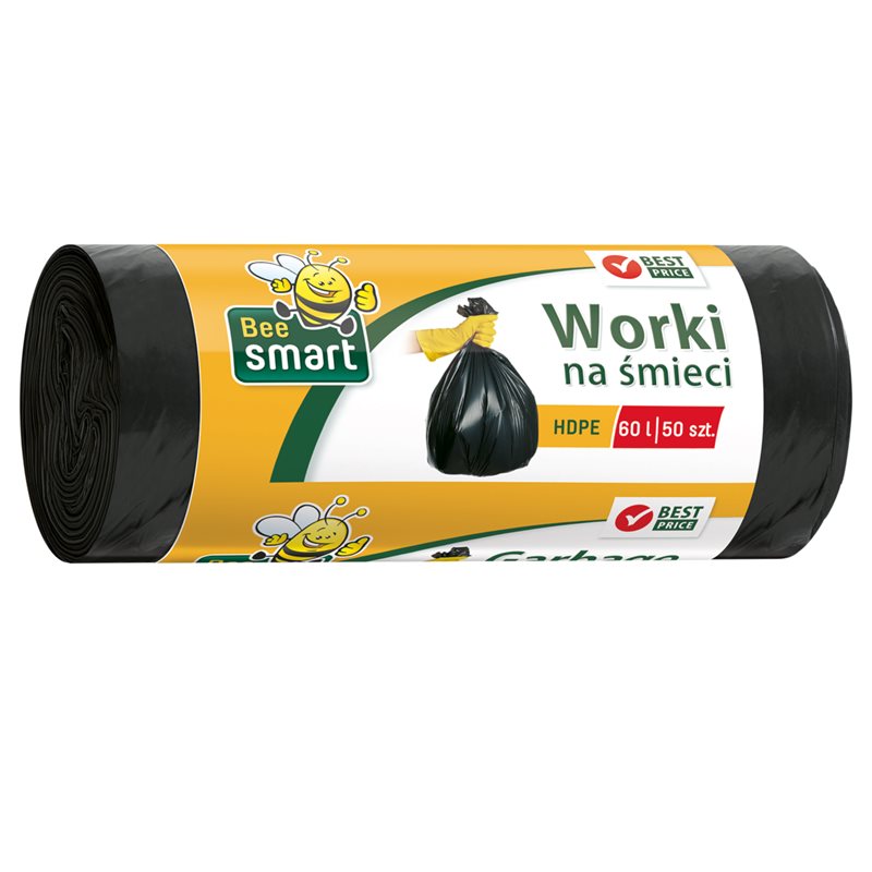Bee Smart worki na śmieci HDPE 60l 50 szt 