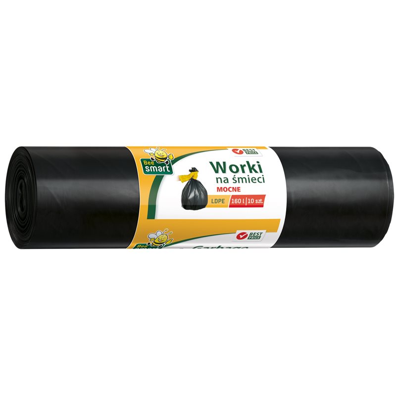 Bee Smart worki na śmieci LDPE 160l mocne 10 sztuk Bee Smart worki na śmieci LDPE 160l mocne 10 sztuk
