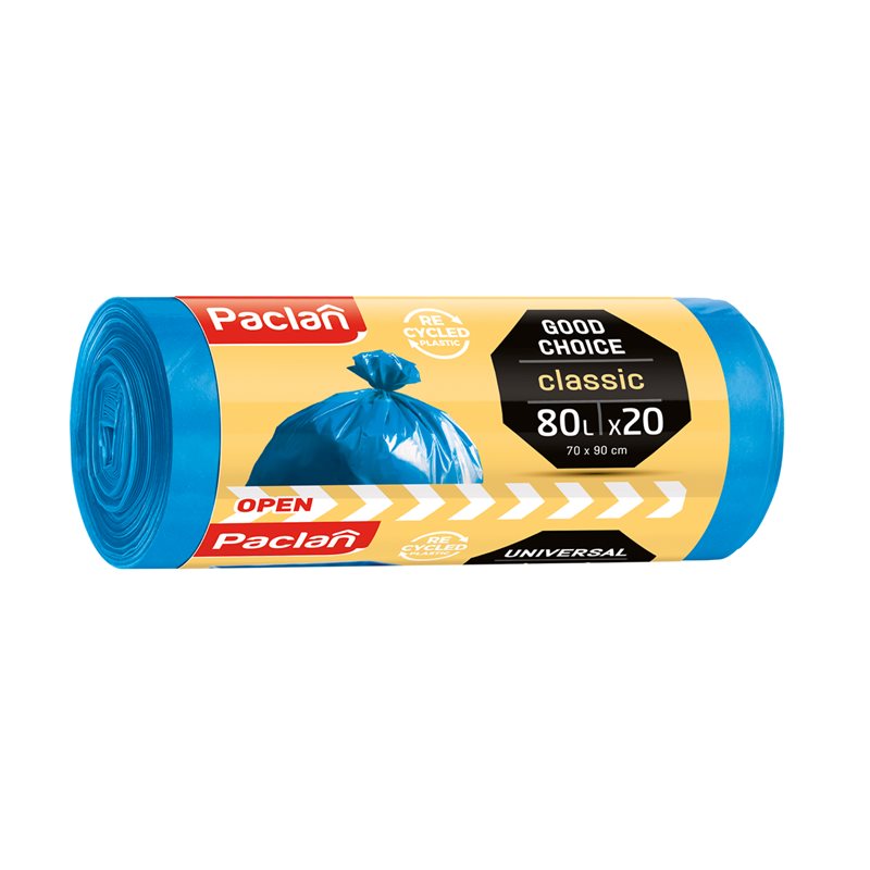 Paclan Worki na śmieci Classic z uszami 80l 20szt 